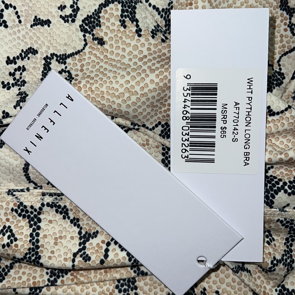 Allfenix All fenix Anthropologie sport Bra White Snake  Python NWT S Australia - Picture 4 of 6